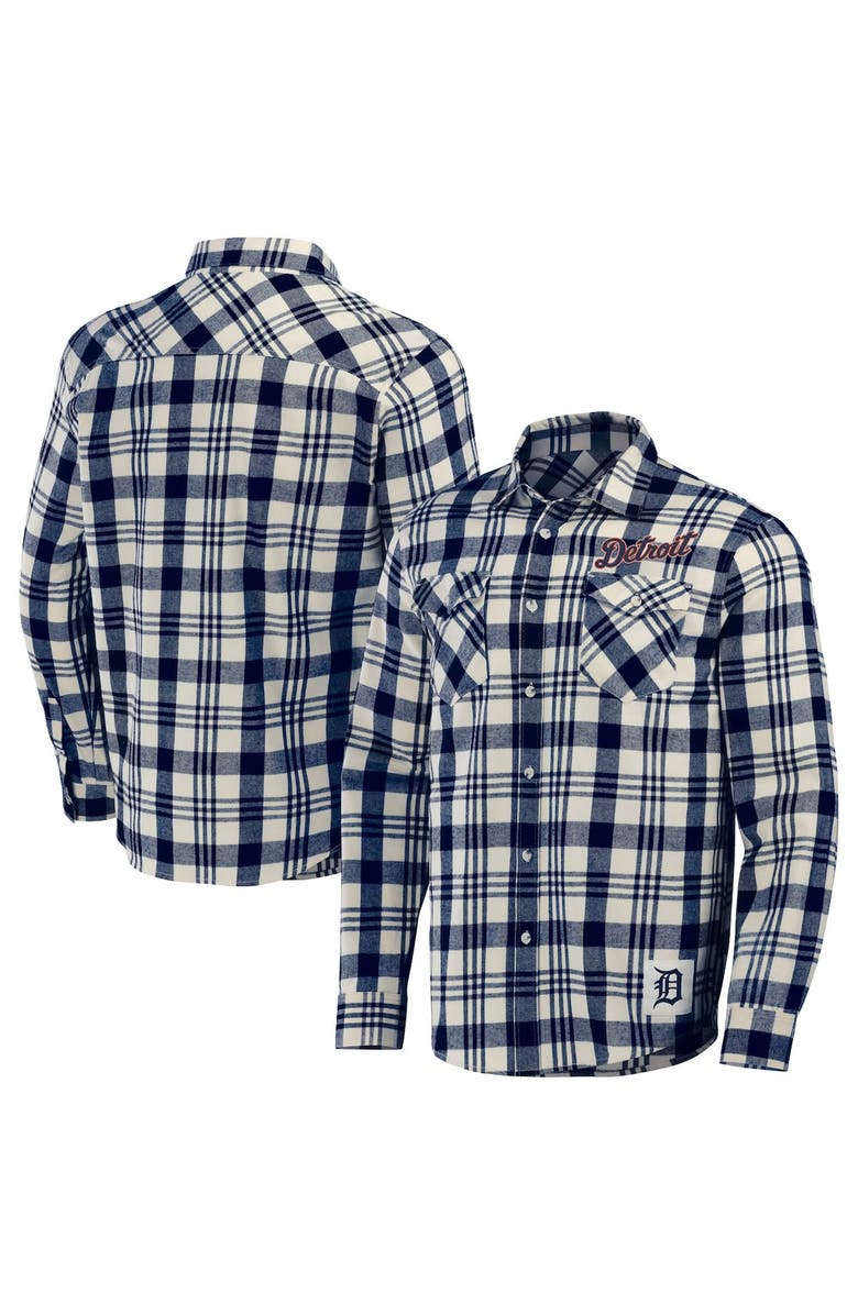 Darius Rucker Collection by Fanatics Men's Darius Rucker Collection by Fanatics Navy Detroit Tigers Plaid Flannel Button-Up Shirt, Alternate, color, Navy