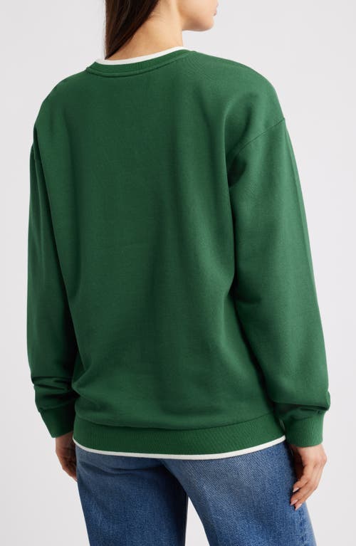Golden Hour Holiday Tree Farm Graphic Sweatshirt In Green