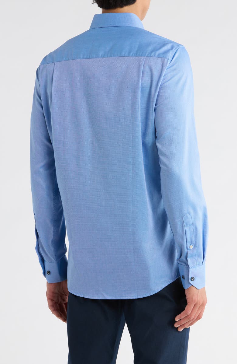 Duchamp Slim Fit Textured Stretch Cotton Dress Shirt, Alternate, color, Blue