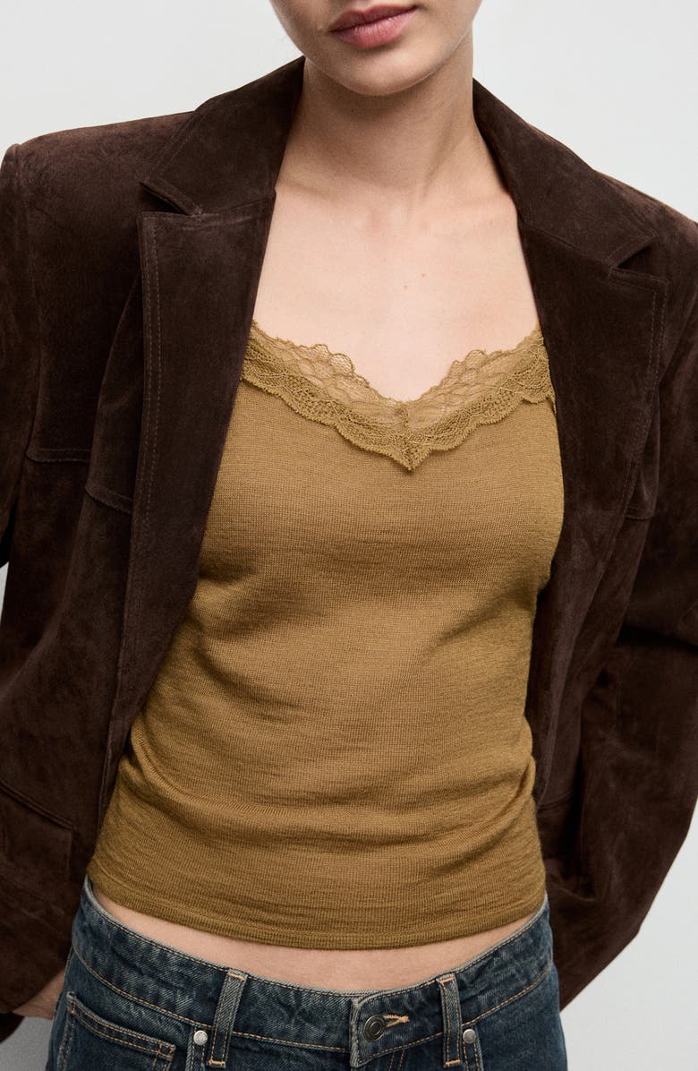 MANGO Mustasa Knit Camisole, Alternate, color,