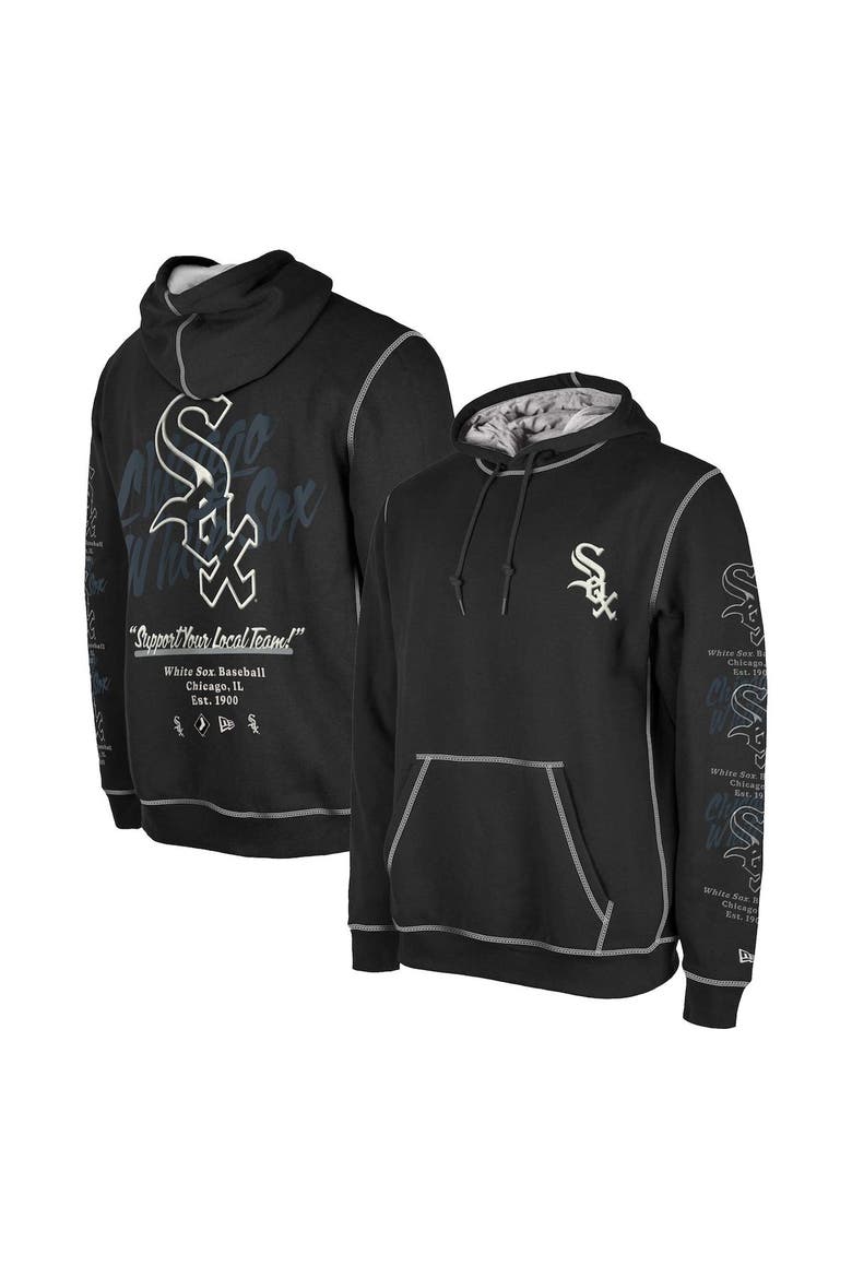 Men's New Era Black Chicago White Sox Team Split Pullover Hoodie, Main, color, Black