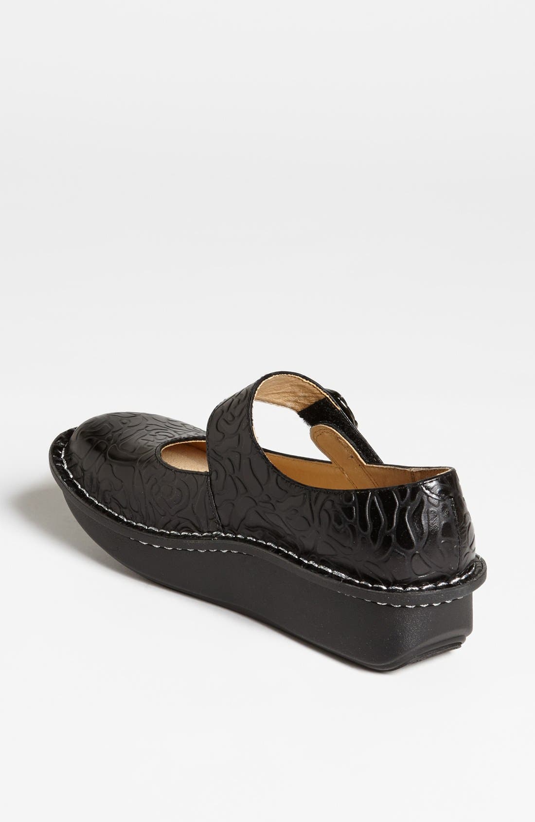 Alegria by PG Lite Paloma Platform Mary Jane, Alternate, color, Black Embossed Rose Leather