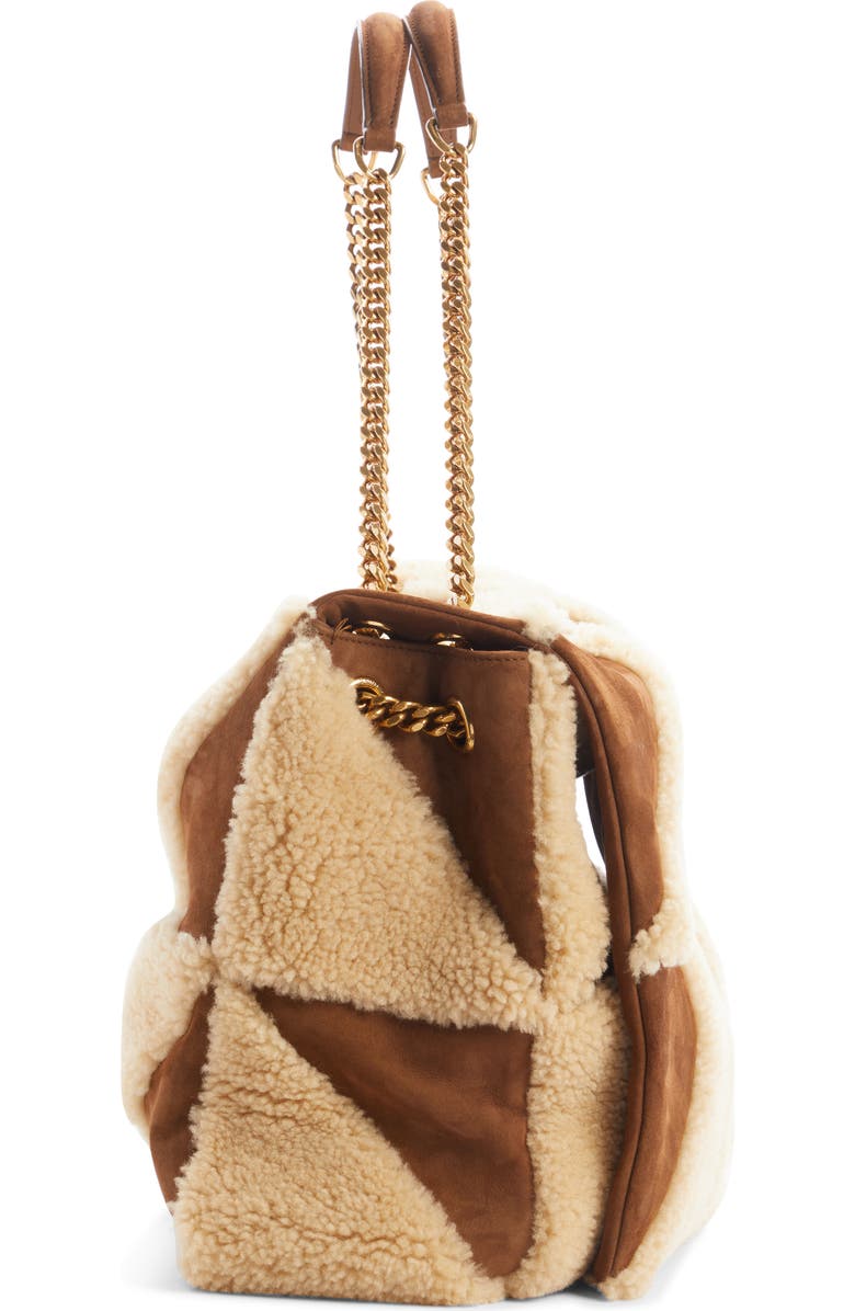 Saint Laurent Giant Jamie Genuine Shearling Shoulder Bag, Alternate, color,