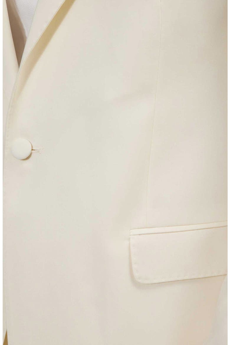 Trim Fit Peak Lapel Wool & Silk Tuxedo, Alternate, color, WHITE