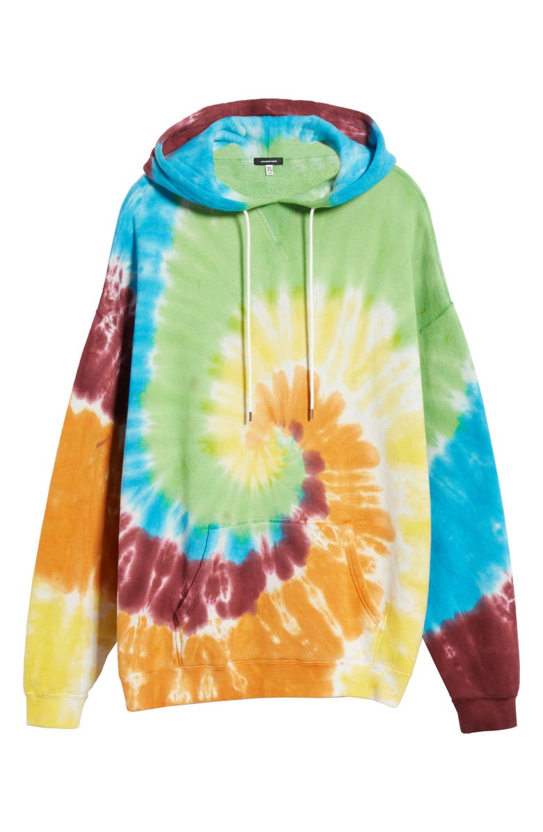 R13 Tie Dye Rainbow Hoodie, Alternate, color, 