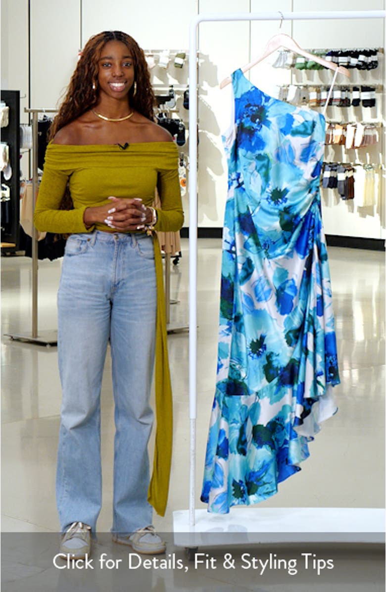 One-Shoulder Ruffle Cocktail Dress, sales video thumbnail