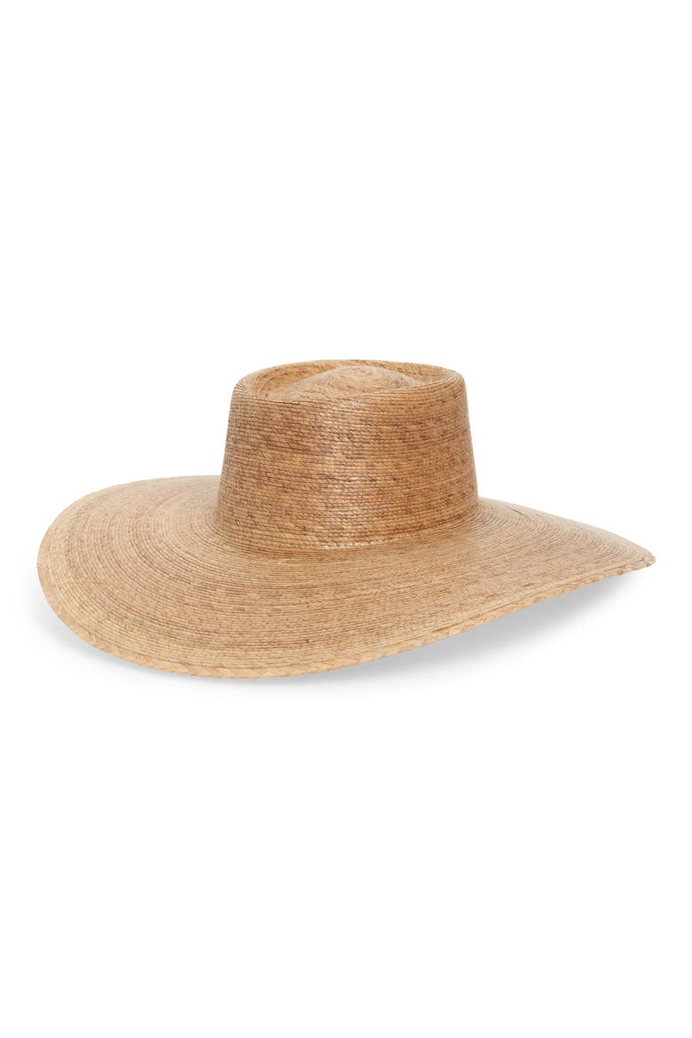 Palma Wide Brim Straw Boater Hat, Main, color, NATURAL