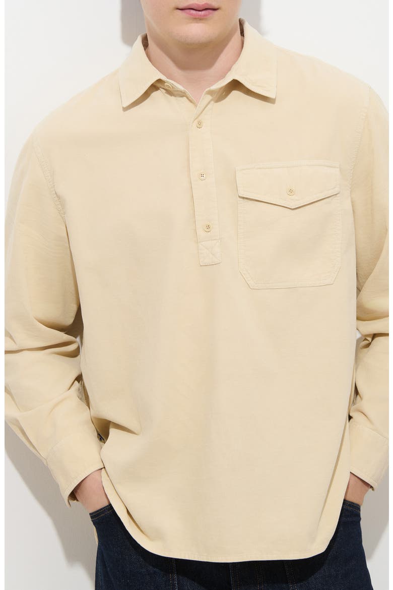 Carter Corduroy Popover Shirt, Main, color, LIGHT PUTTY