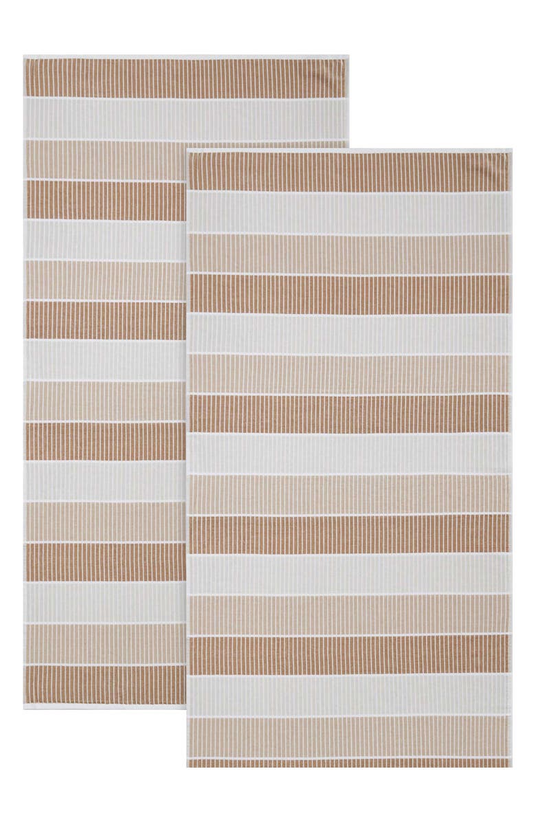 Calvin Klein Blocked Yarn Dye 2-Piece Beach Towel Set, Main, color, Almond/ Fawn/ Linen