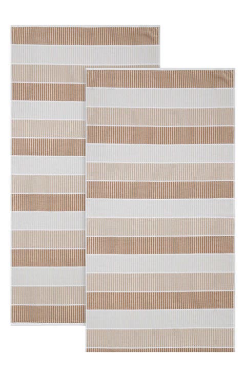 Blocked Yarn Dye 2-Piece Beach Towel Set