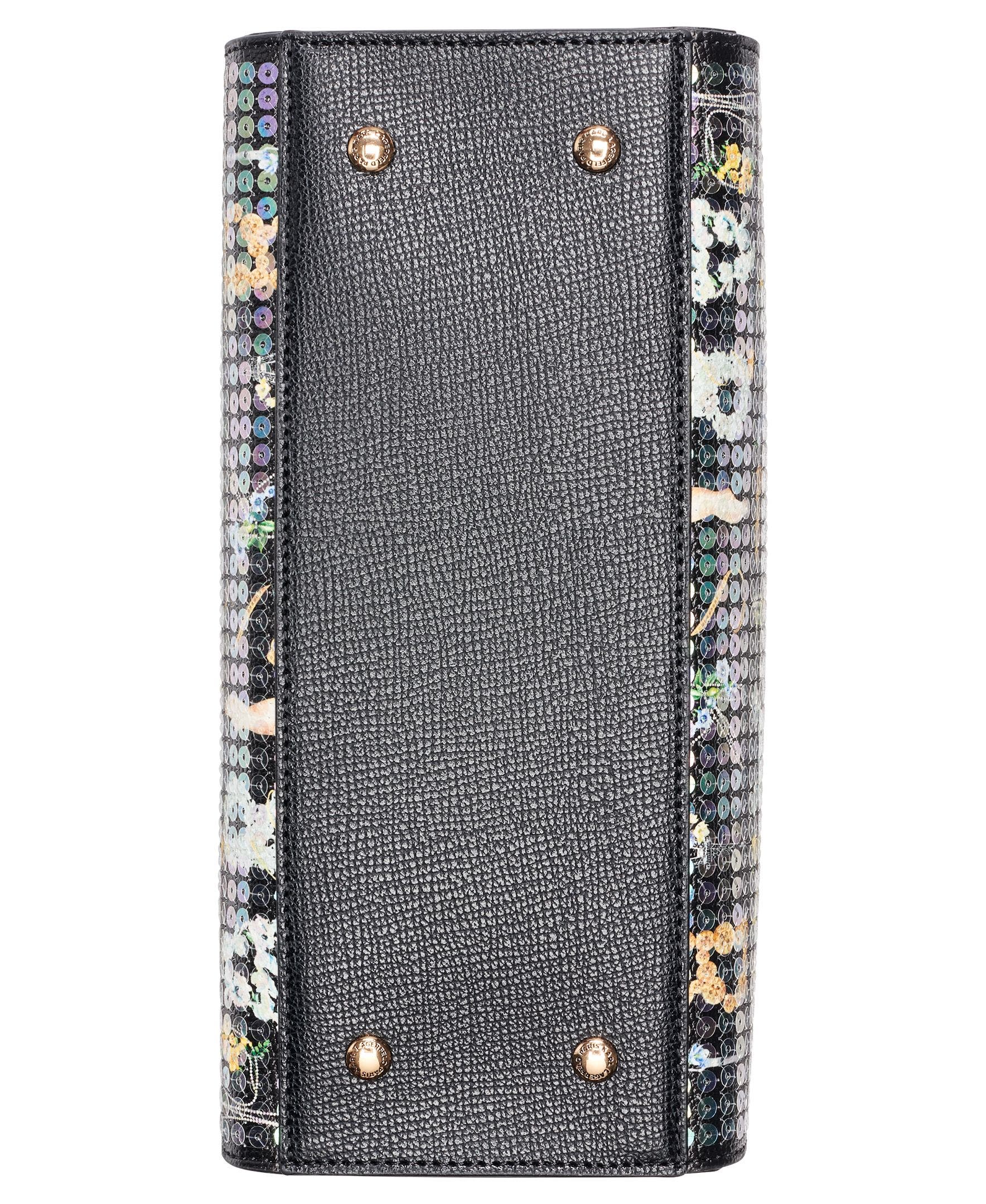 KARL LAGERFELD PARIS Maybelle Sequin KL Satchel, Alternate, color, Black Multi