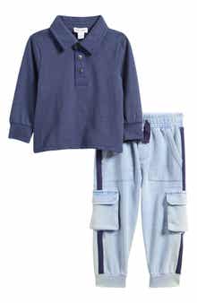 Splendid Slubbed Polo & Cargo Joggers Set