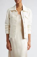 Eleventy Slub Weave Cotton Blend Trucker Jacket