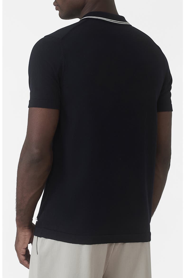 Newbury Slim Zip Knit Polo, Alternate, color, Navy
