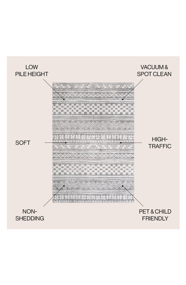 JONATHAN Y Imlil Geometric Stripe Area Rug, Alternate, color, Light Gray/Cream