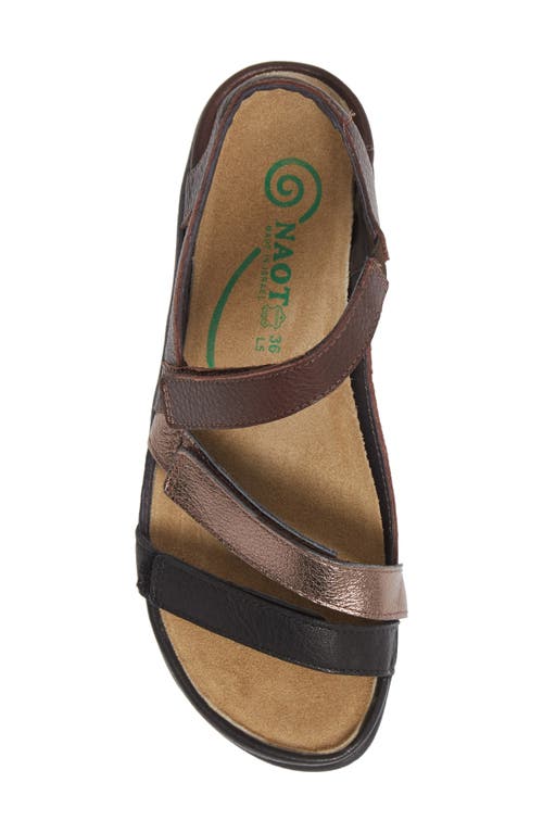 Naot Whetu Water Repellent Sandal In Black/radient Copper Leather