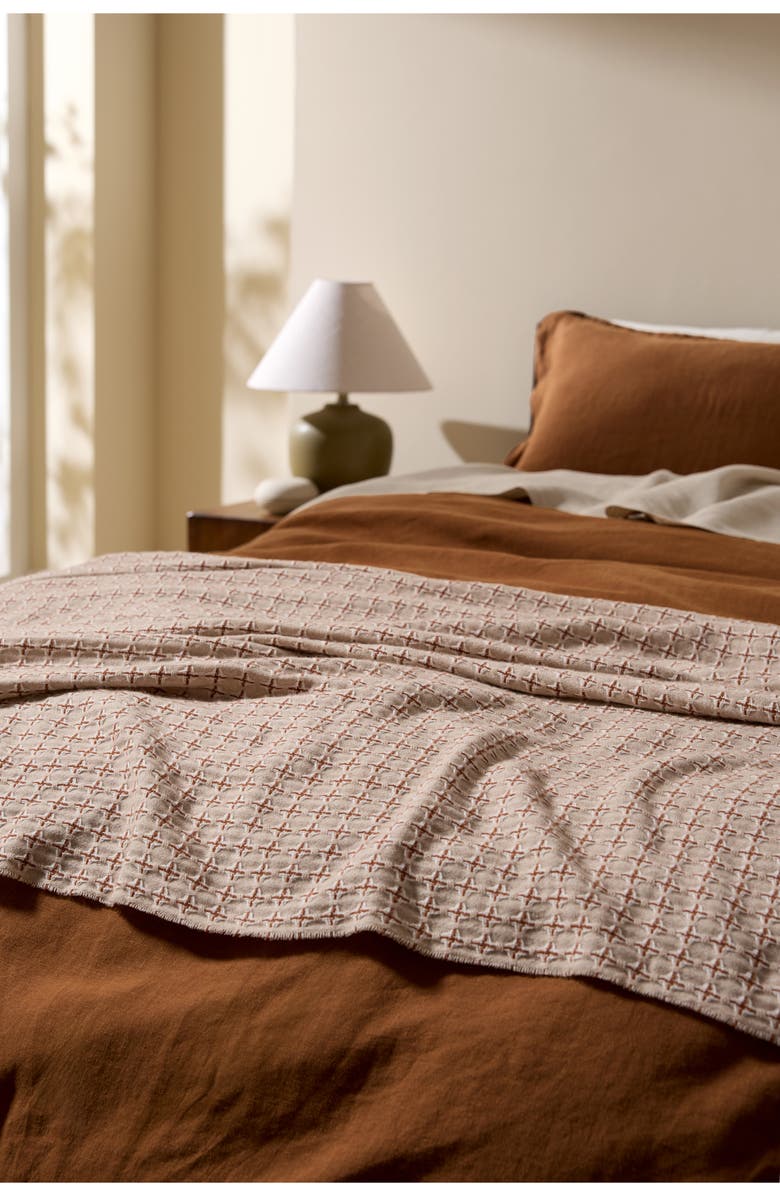 Parachute Stargaze Wool & Cashmere Throw Blanket, Alternate, color, Natural And Tobacco