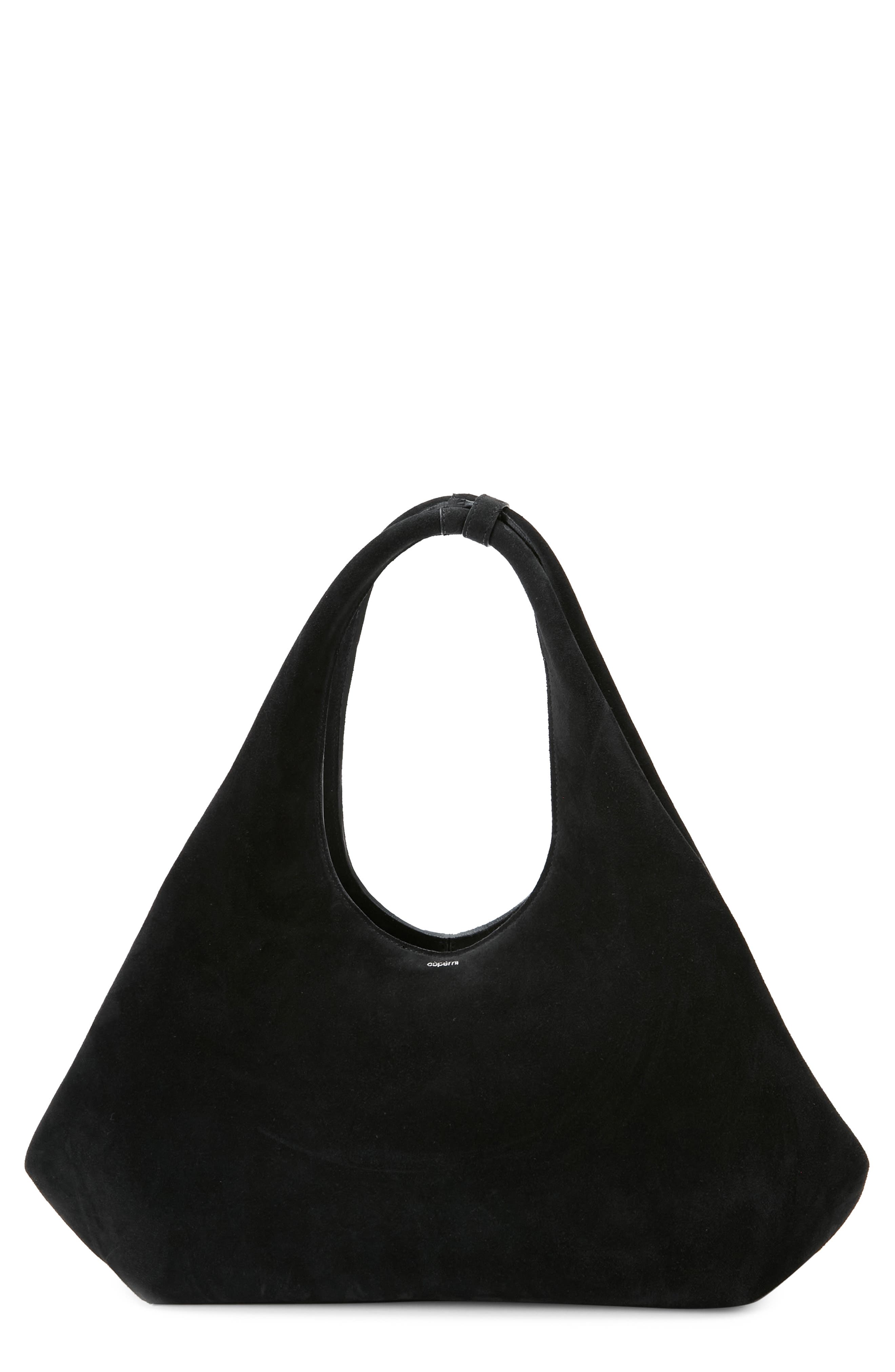 Coperni Folded Suede Tote, Main, color, Black Black