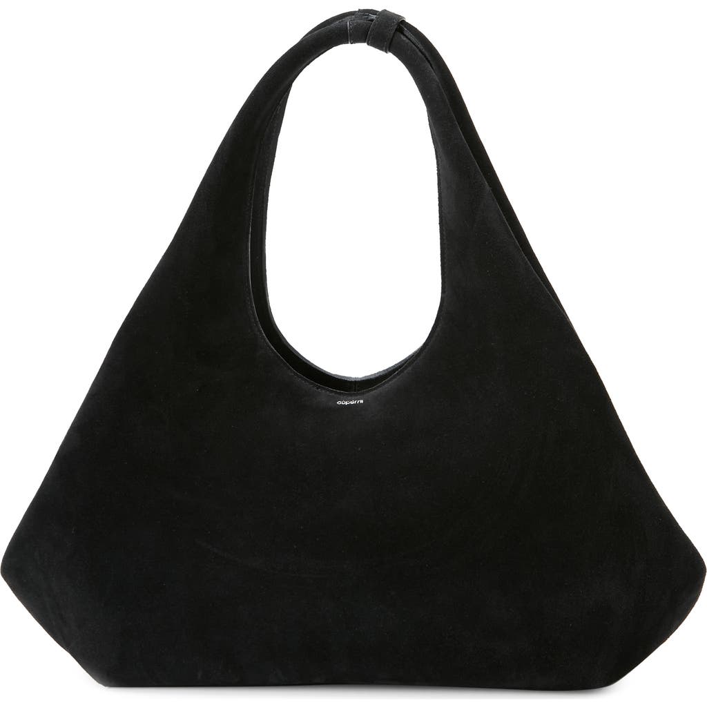 Coperni Folded Suede Tote In Black