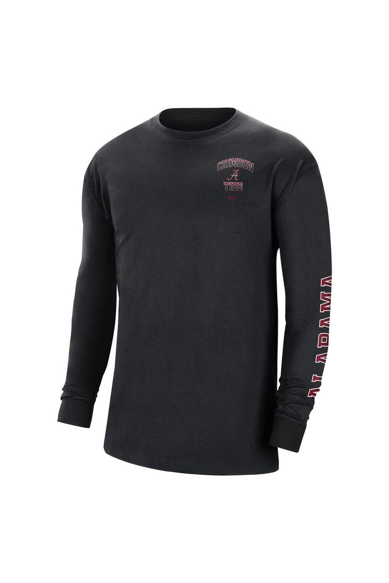 Men's Nike Black Alabama Crimson Tide Tour Max 90 Long Sleeve T-Shirt, Alternate, color, Black