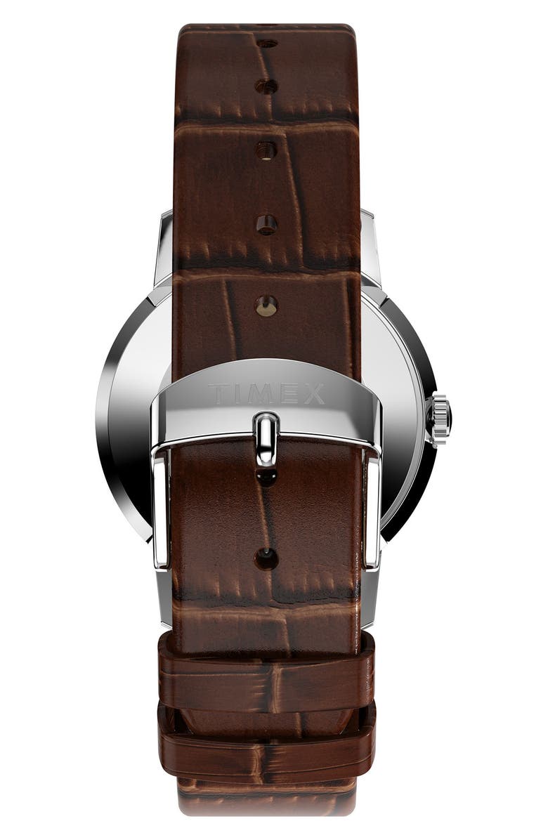 Timex<sup>®</sup> Marlin<sup>®</sup> Leather Strap Watch, 34mm, Alternate, color, Brown