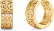 COACH Quilted Cutout Huggie Hoop Earrings