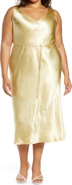 Vince Double V-Neck Satin Slipdress