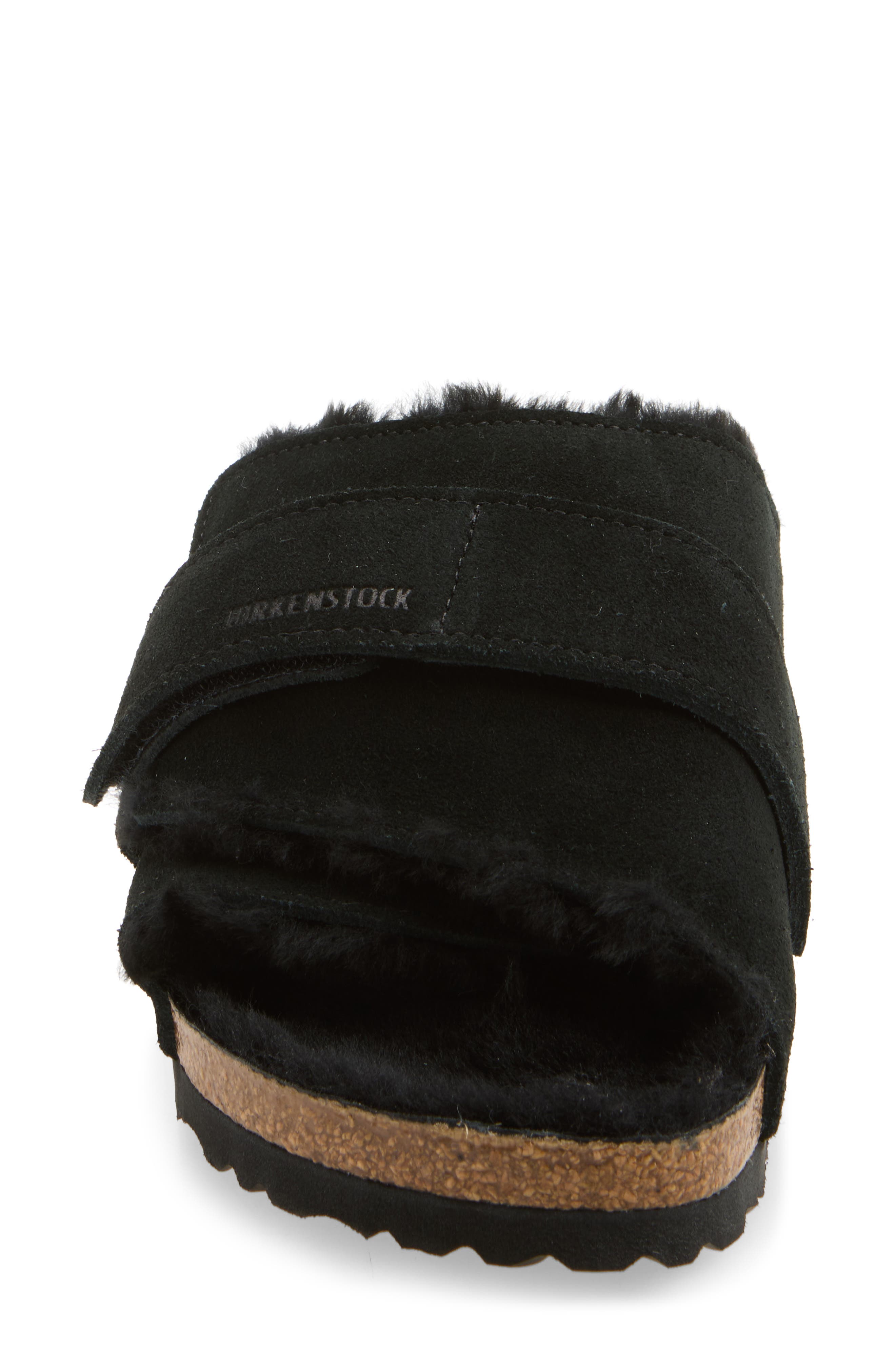 Kyoto Genuine Shearling Sandal - Discontinued, Alternate, color, BLACK/ BLACK