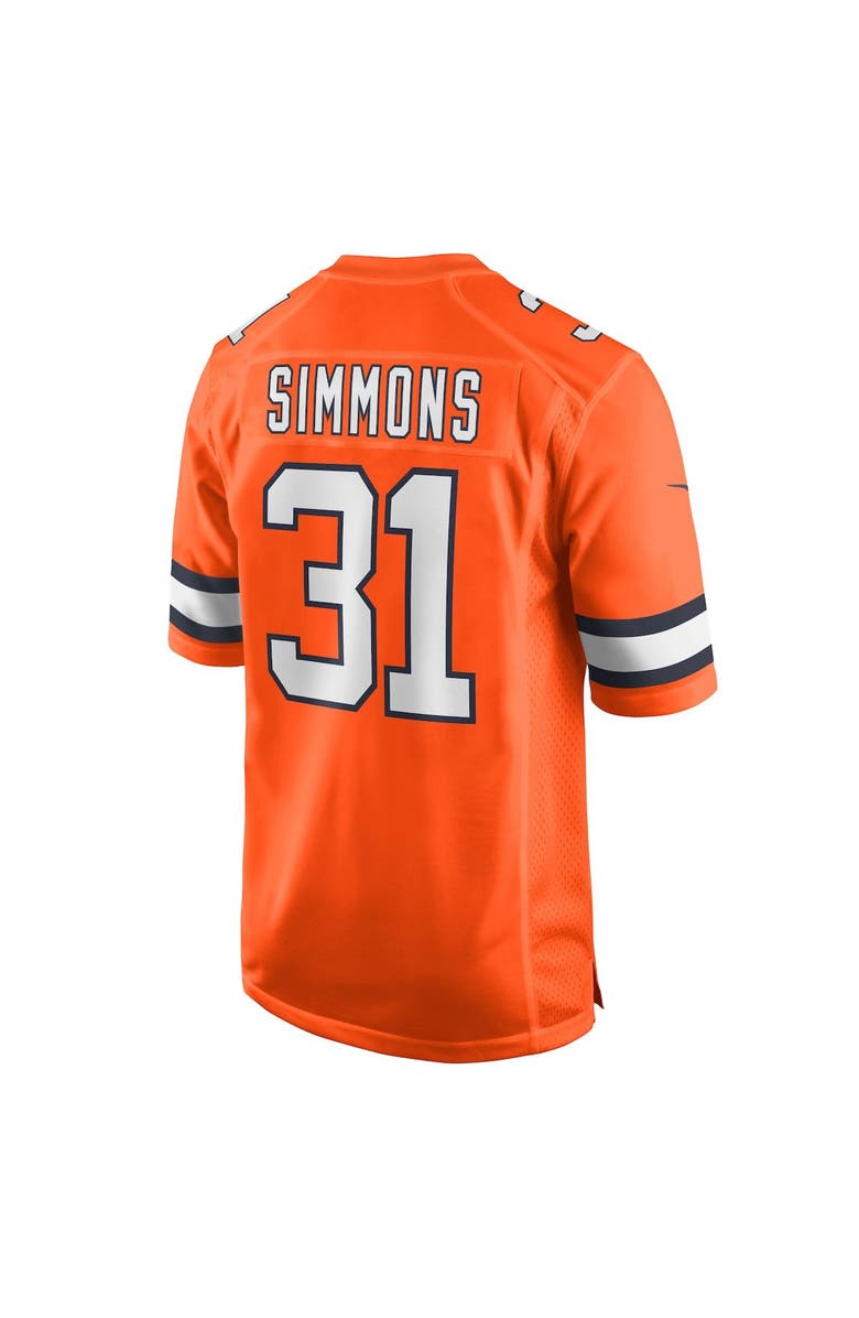 Nike Men's Nike Justin Simmons Orange Denver Broncos Alternate Game Jersey, Alternate, color, 