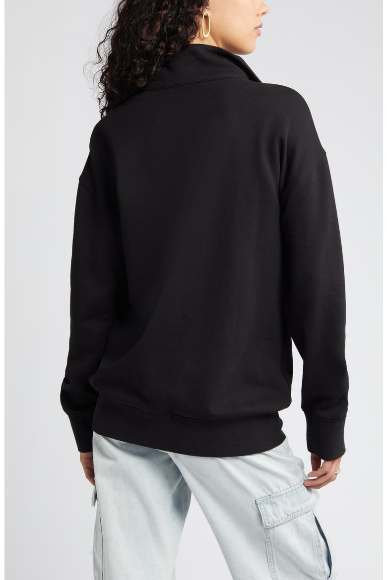 Oversize Quarter Zip Sweatshirt, Alternate, color, BLACK JET