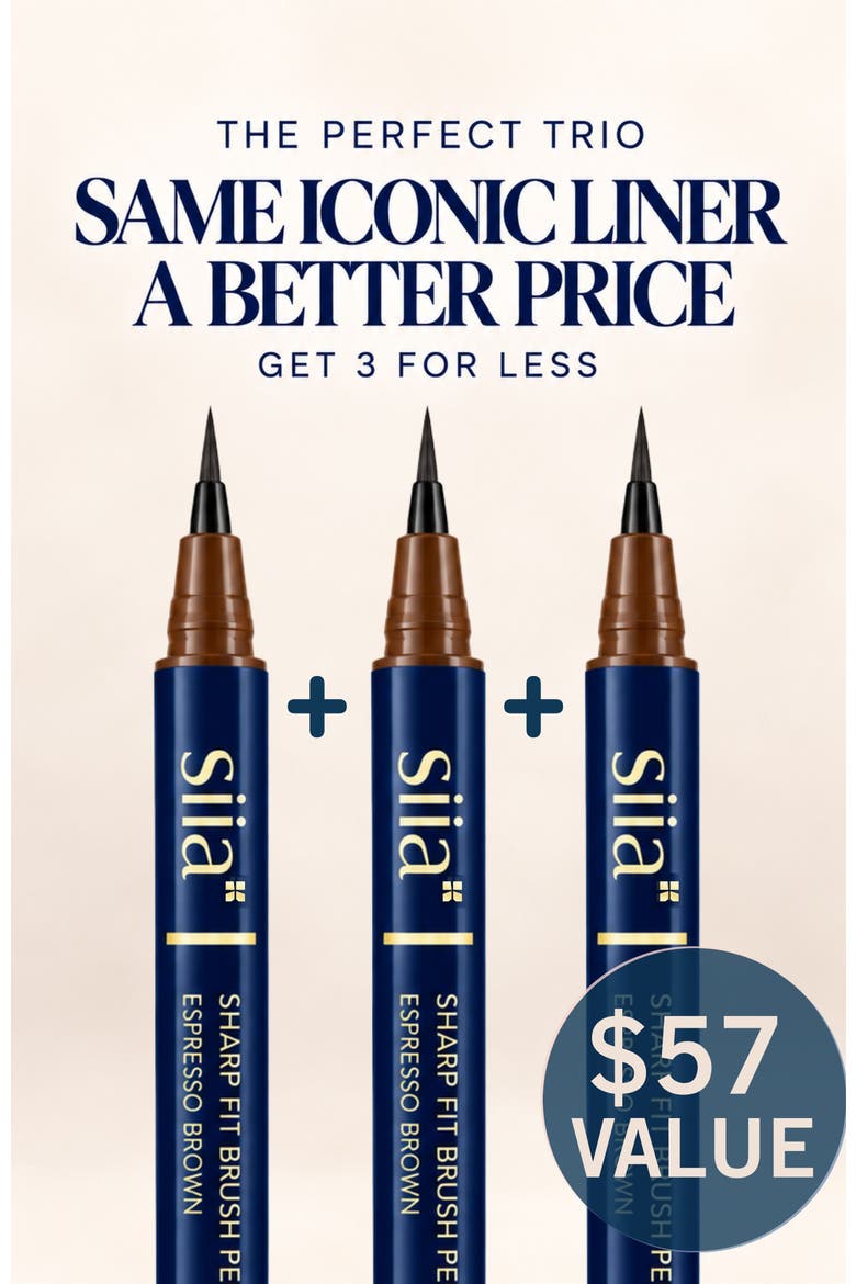 3-Pc. Sharp Fit Brush Pen Eyeliner, Alternate, color, 02 ESPRESSO BROWN