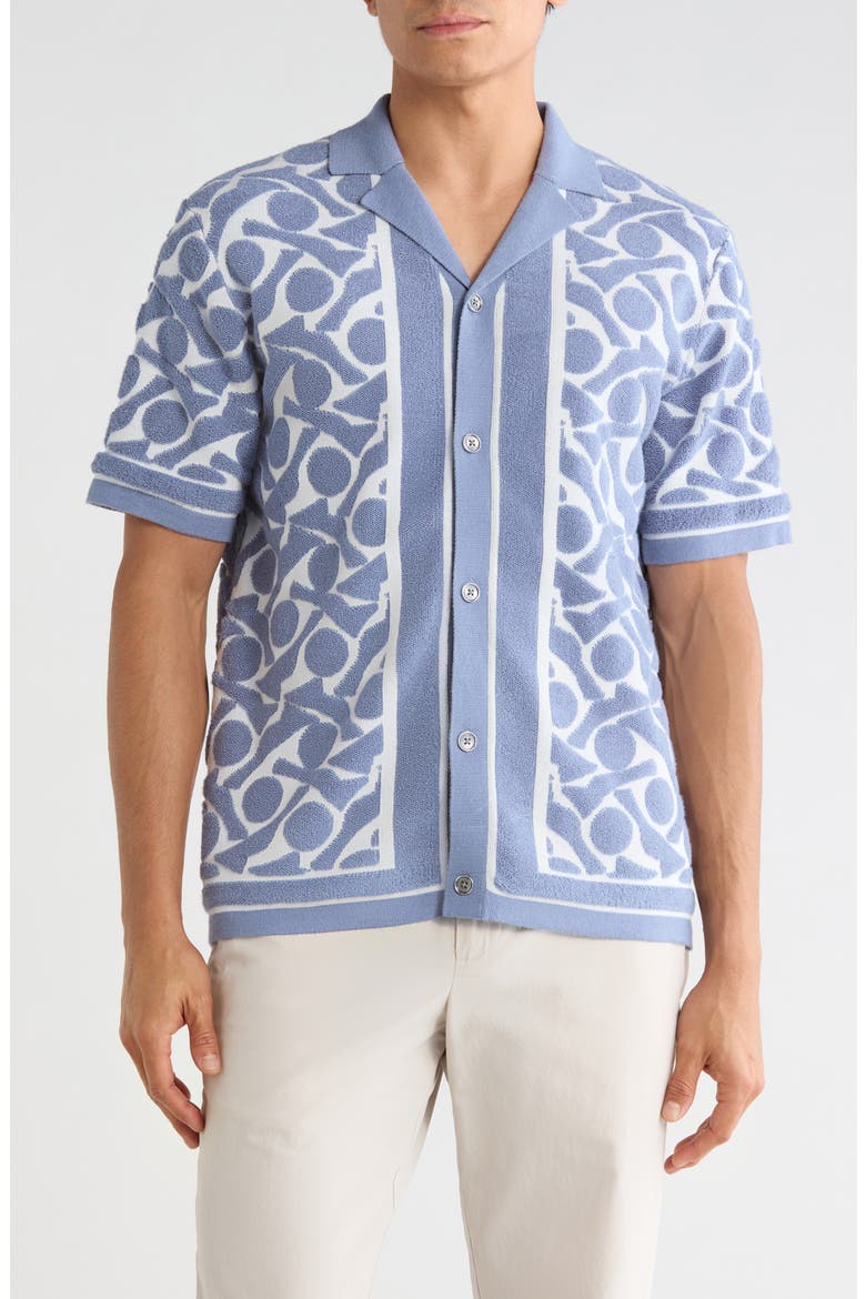 Cuban Camp Shirt, Main, color, LIGHT BLUE/ WHITE