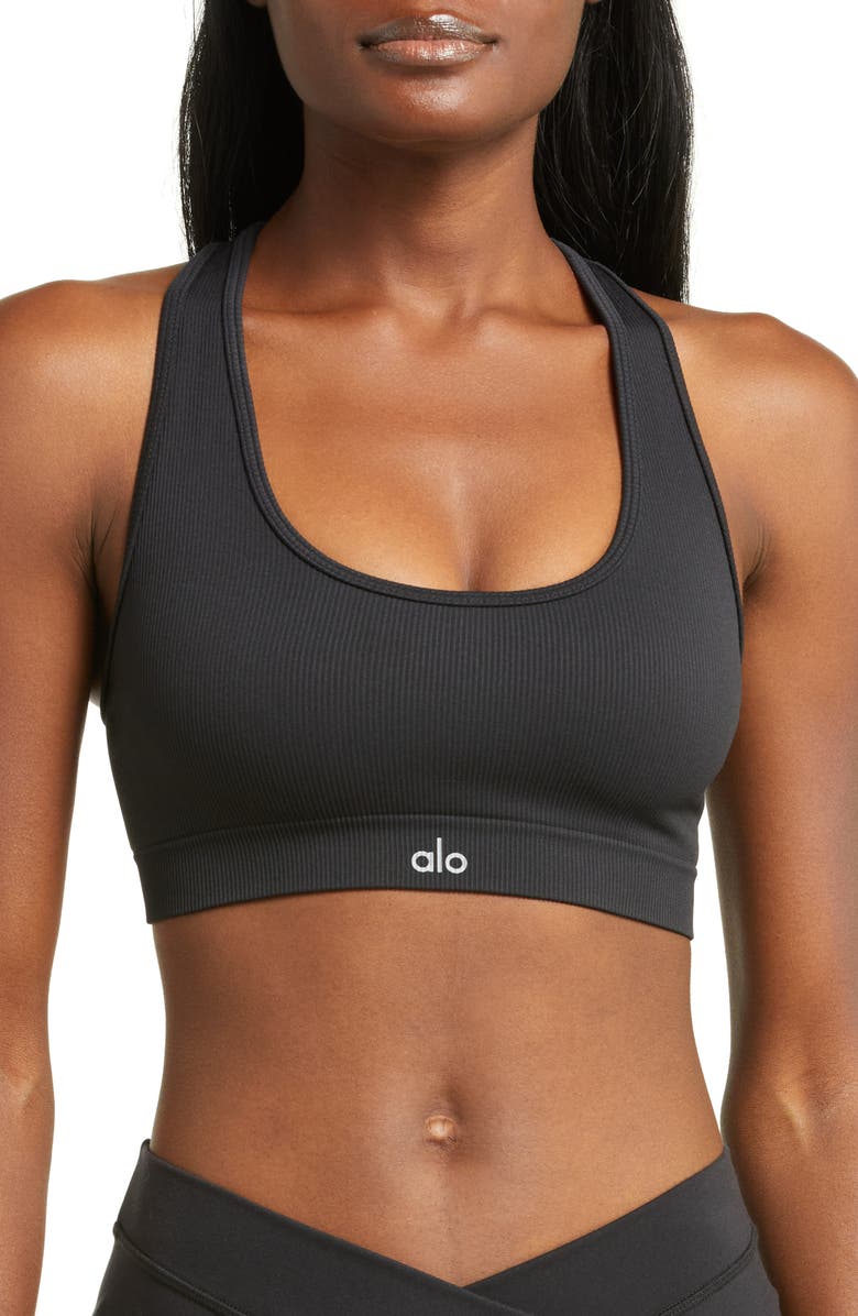 Alo Seamless Rib Sports Bra, Main, color,