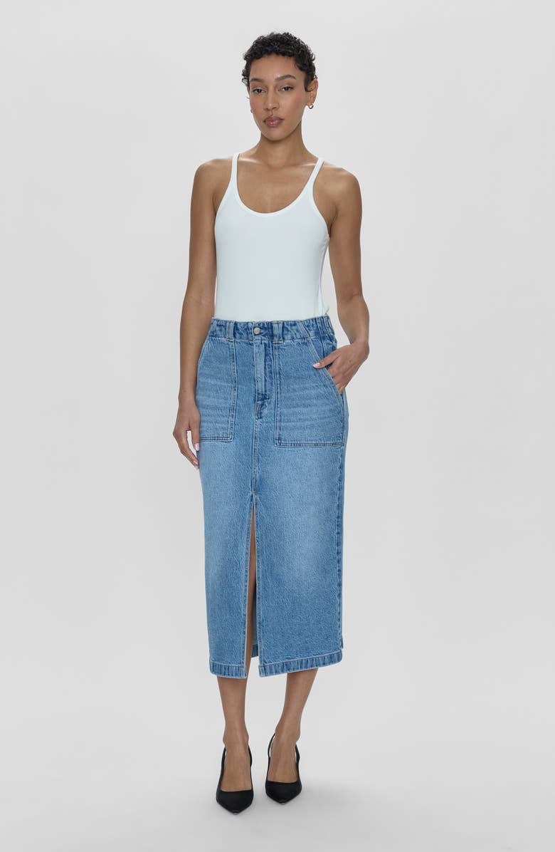 Pistola Sammie Carpenter High Waist Denim Midi Skirt, Alternate, color, Wiltern