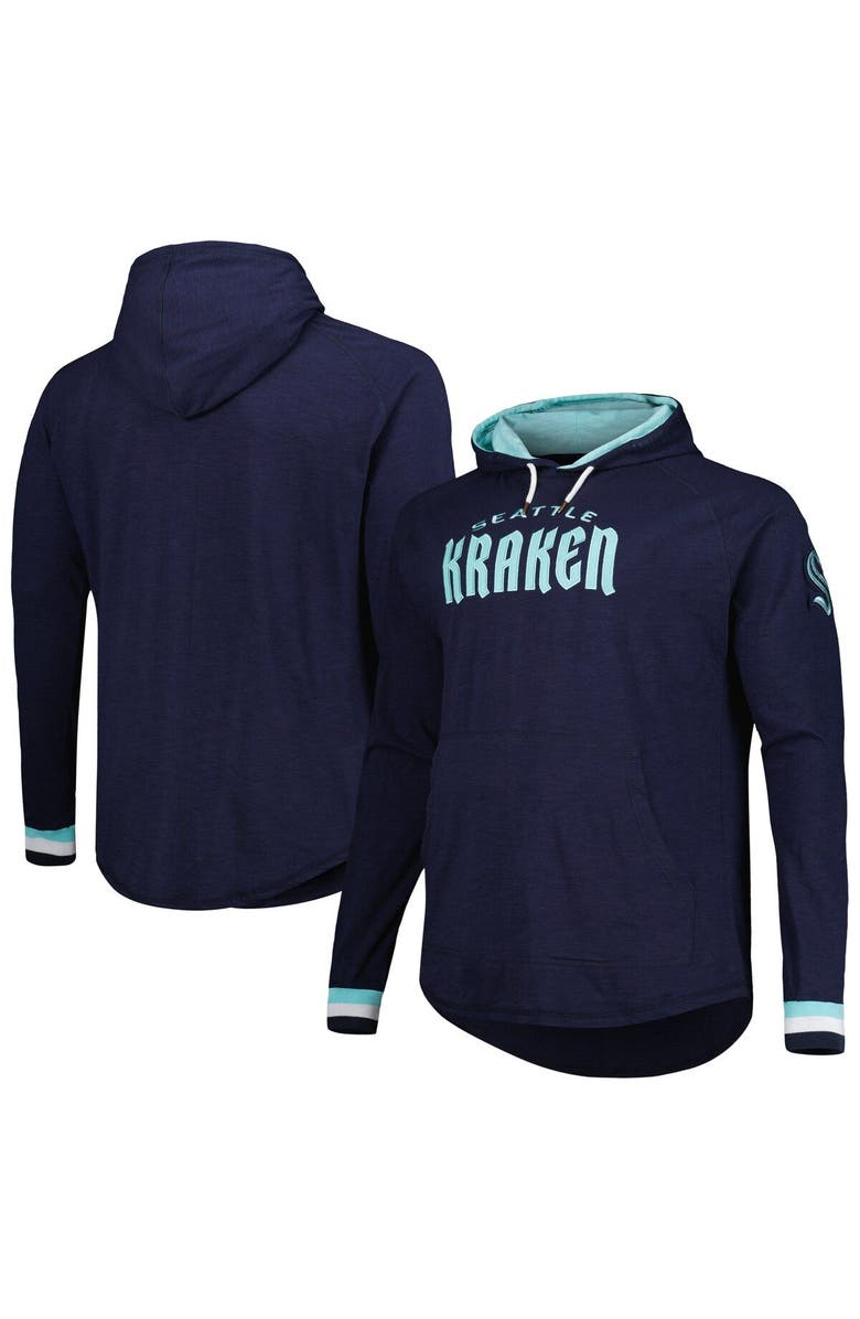 Mitchell & Ness Men's Mitchell & Ness Deep Sea Blue Seattle Kraken Big & Tall Legendary Raglan Pullover Hoodie, Main, color, Navy