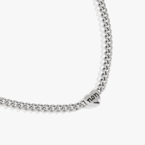 Alex And Ani Oui Non Heart Inline Necklace In Silver