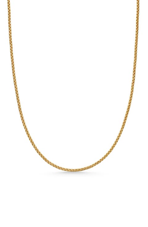 Men's Box Chain Necklace in 18K Gold, 1.7mm