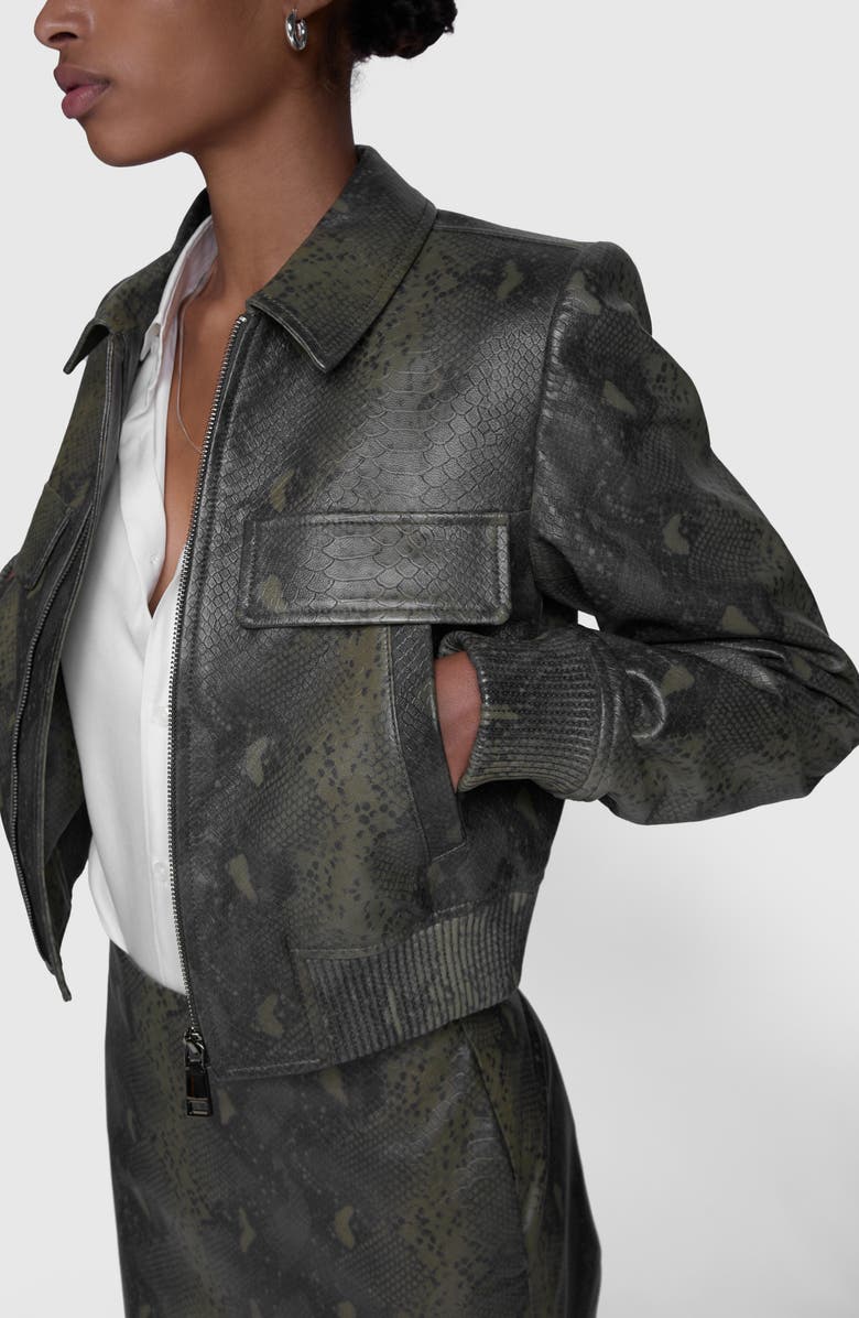 Rebecca Minkoff Astrid Snakeprint Embossed Leather Jacket, Alternate, color, 