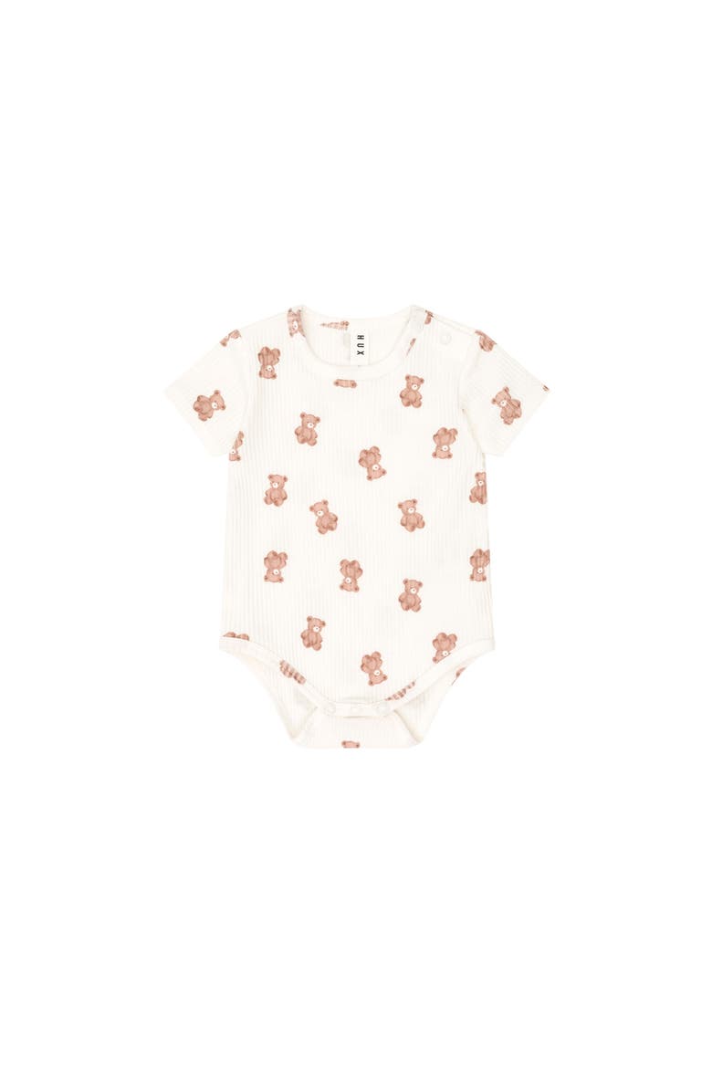 Beary Snuggly Newborn Romper, Main, color, Almond Milk