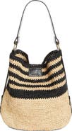 Isabel Marant Bayia Stripe Raffia Hobo Bag