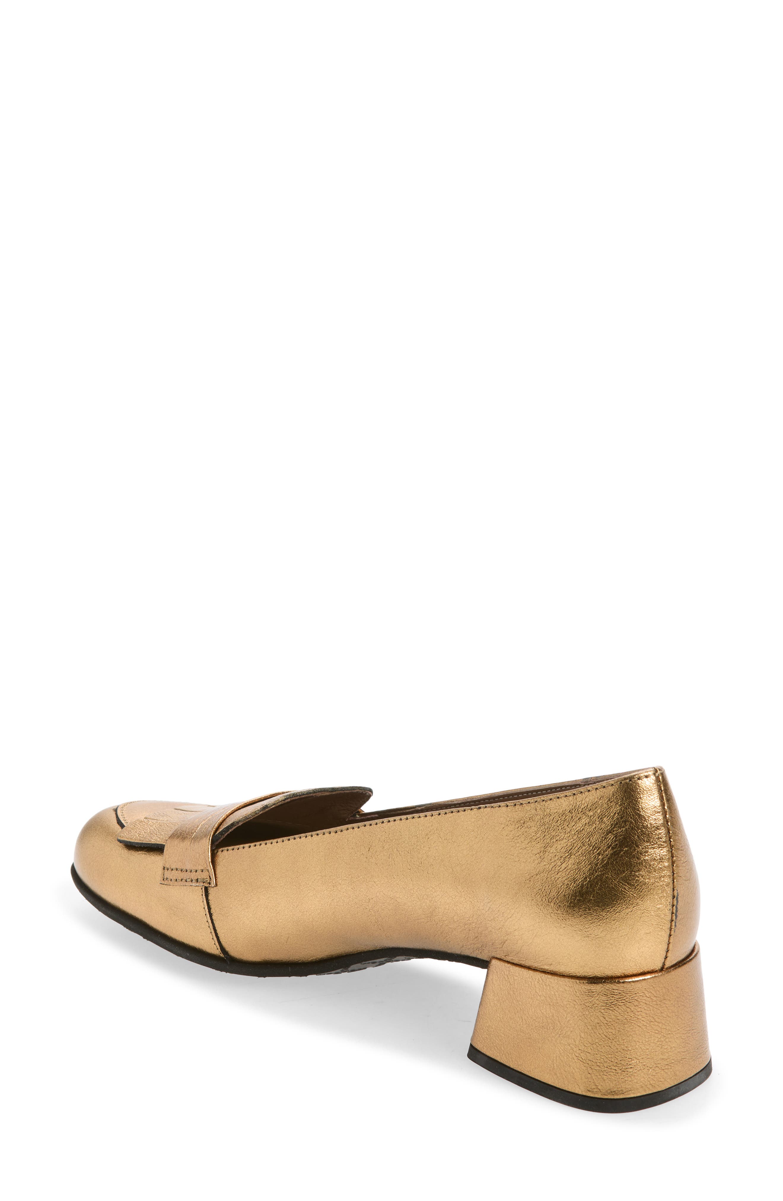 Kiltie Loafer Pump, Alternate, color, GOLD