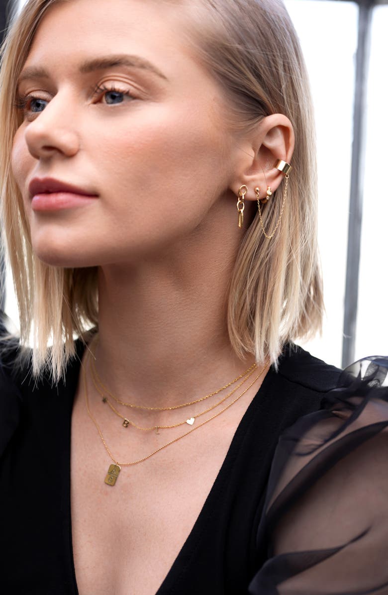 Bony Levy Mykonos 14K Gold Ear Cuff & Stud, Alternate, color,