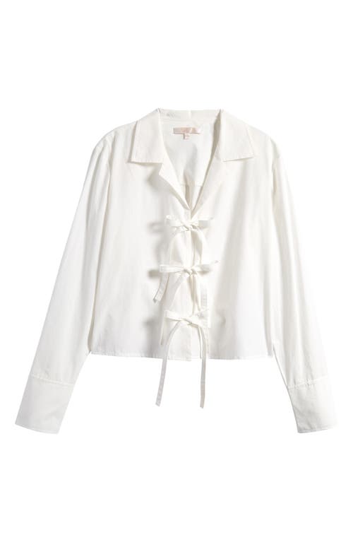 Wayf Alexandra Tie Front Cotton Poplin Top
