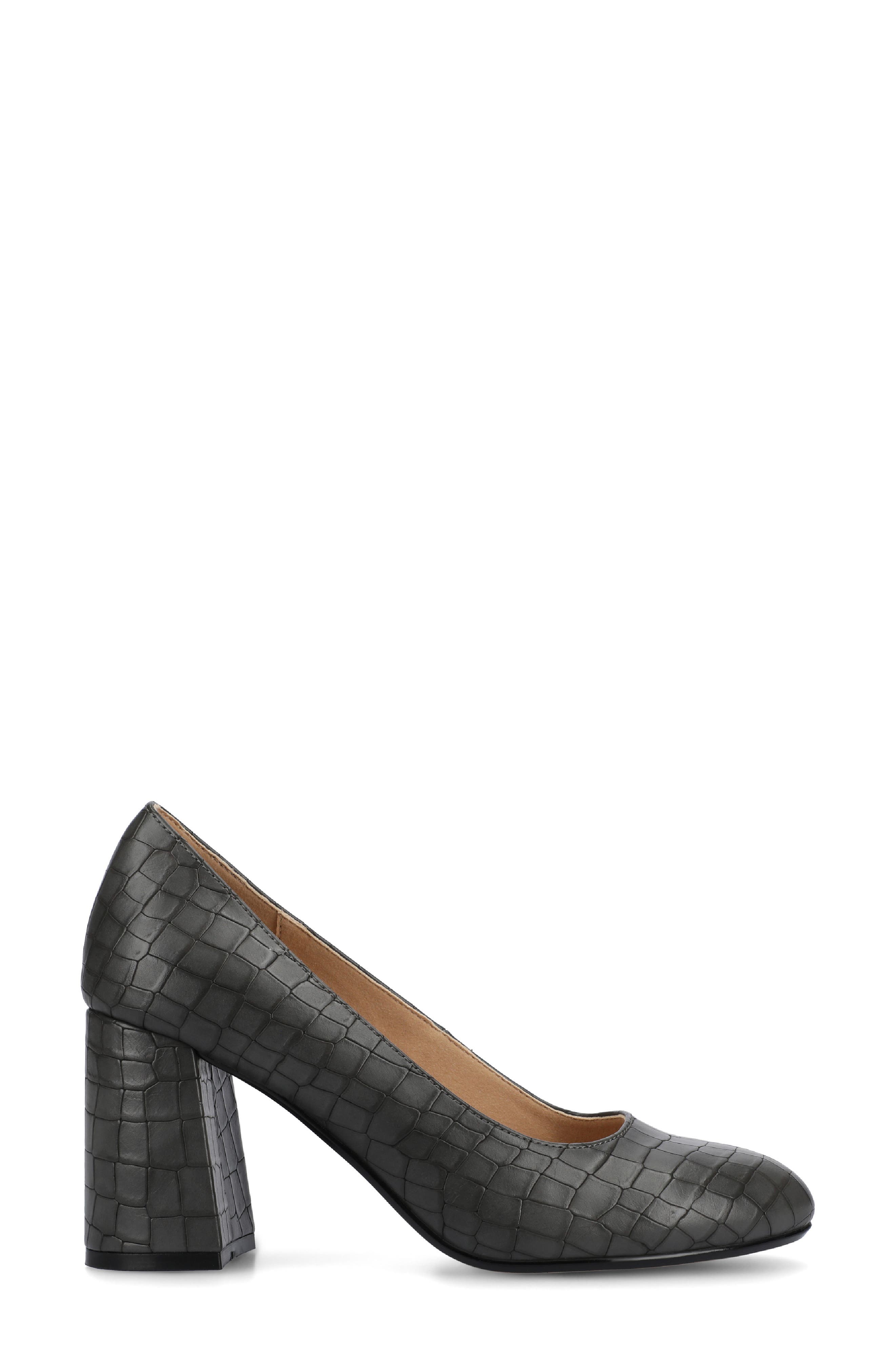 Journee Collection Seraphina Pump, Alternate, color, Charcoal Crocodile