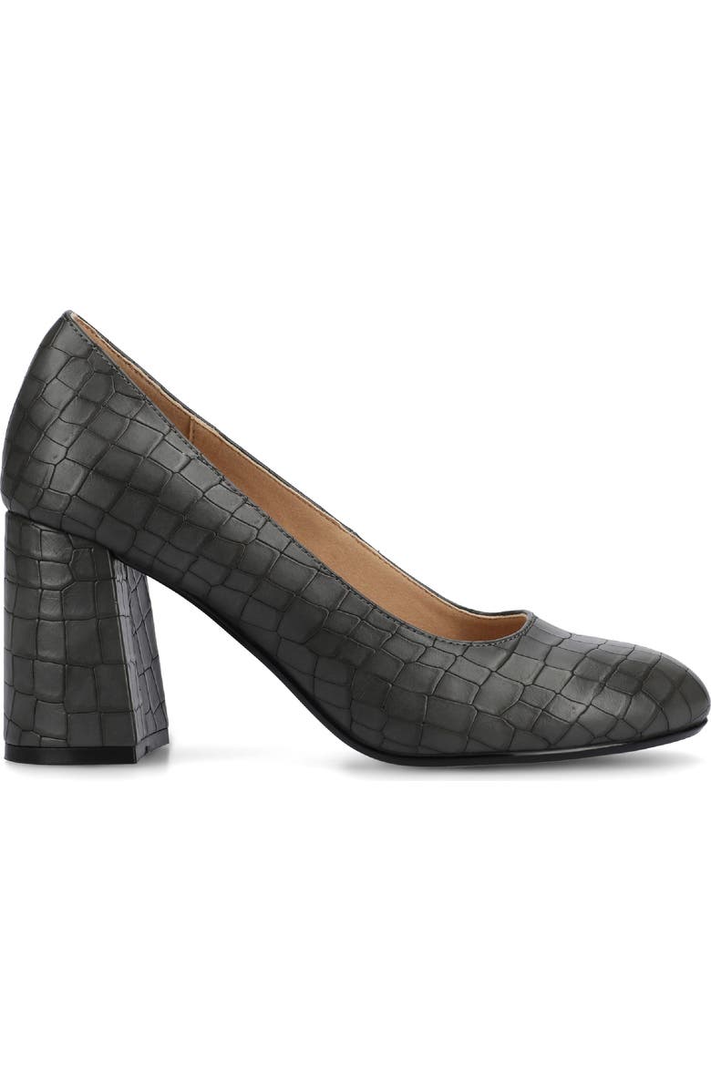 Journee Collection Seraphina Pump, Alternate, color, Charcoal Crocodile