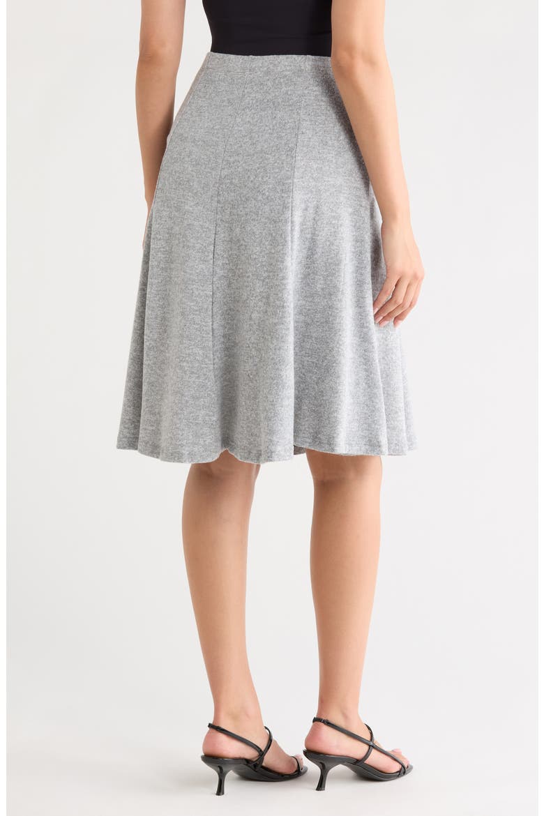 Flared Pull-On Midi Skirt, Alternate, color, GREY