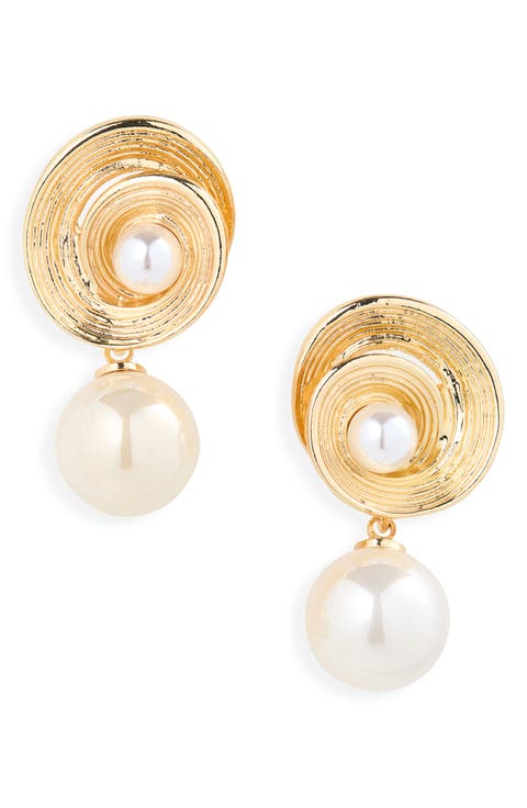 Faux Pearl Drop Earrings