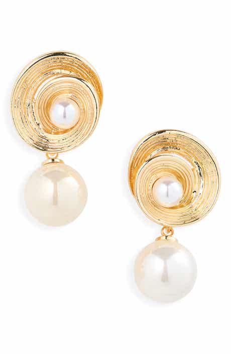 Faux Pearl Drop Earrings