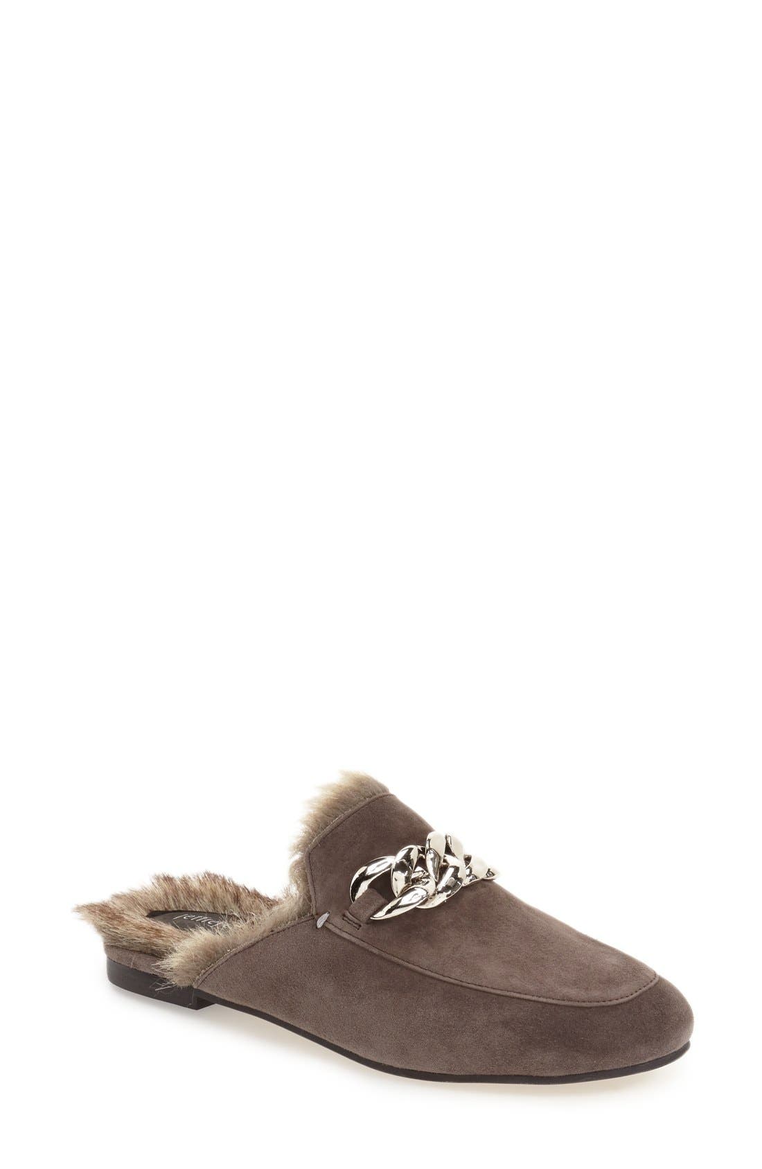 'Apfel' Mule, Main, color, GREY SUEDE/ SILVER GREY