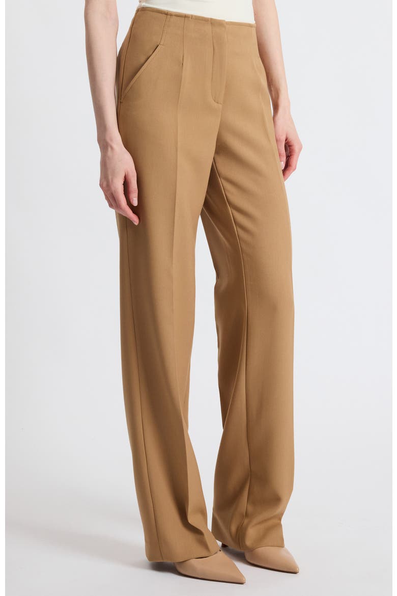 Della Crepe Straight Leg Pants, Main, color, Dune Sand